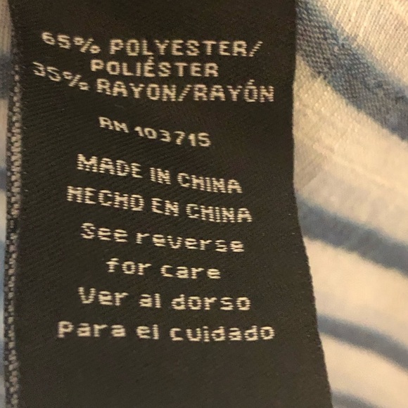 Zac & Rachel Woman Striped Button-Down Flowy Blouse Blues/White Size 2X - Picture 6 of 7